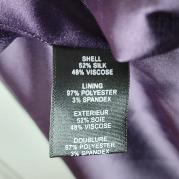 Milly Lilliana Purple Geometric Jacquard Silk-Blend Engagement Midi Dress Size 6 - Picture 9 of 9